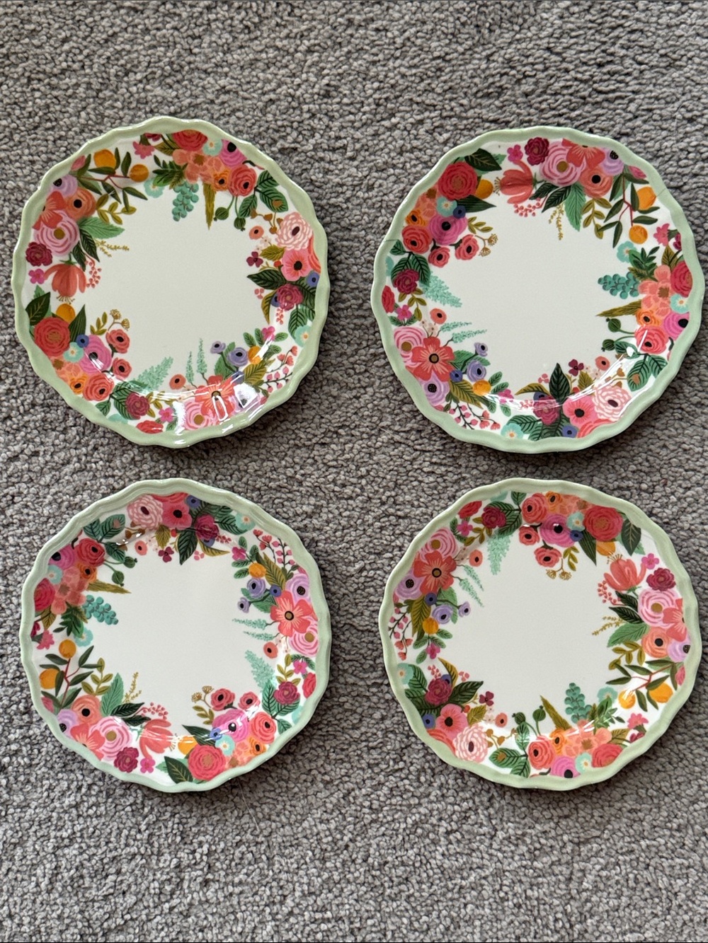 Rifle Paper Co. Garden Party 4" Melamine Appetizer Plates Set of Four!